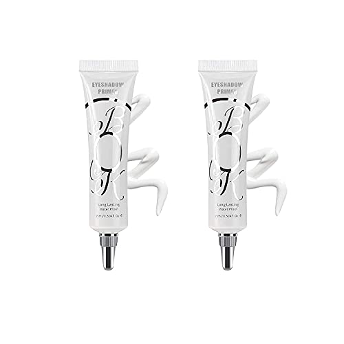 2 Pack Matte Eyeshadow Primer for Oily Lids White Eyeshadow No Crease Eye Primer Makeup Eyeshadow Base Waterproof & Smudge-proof & Long Lasting Cream Liquid Eye-shadow for All Shadows (Set A)