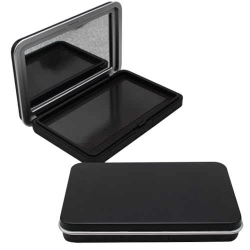 2Pcs Empty Eyeshadow Palette with Mirror Travel Makeup Box Pressed Powder Pallet Cosmetic Case, 4.33X2.75X0.59In, Compact Eye Shadow Containers for Blush and Pressed Powder