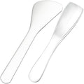 2pcs Mini Metal Makeup Spatula, Reusable Cosmetic Cream Spatulas Spoon, Skincare Scoop Applicator Facial Massage Beauty Tools for Mixing and Sampling Face Eye Cream- Silver