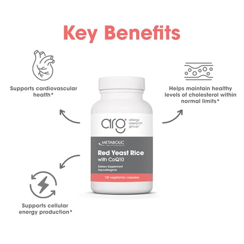 Metabolic Maintenance Red Yeast Rice with CoQ10 - Provides Energy Production + Cardiovascular Health Support - Co Enzyme Q-10 + Red Yeast Rice Antioxidant Supplement (120 Capsules)