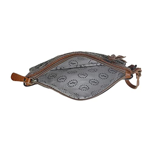 Myra Bag Hope Pouch - 9.5x8 Western Travel Makeup Bag, Organizer with Canvas and Leather Wrist Strap, Small Travel Toiletry Bag for Women, Compact Cosmetics Case, Cute Skincare Pouch, Boho Gift