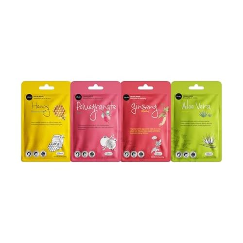celavi Face Mask Set Korean Beauty Essence Facial Paper Sheet Mask Korea Skin Care Moisturizing 2 Packs of each 12 New flavors K-Beauty Skincare 24 masks in a pack Made in Korea