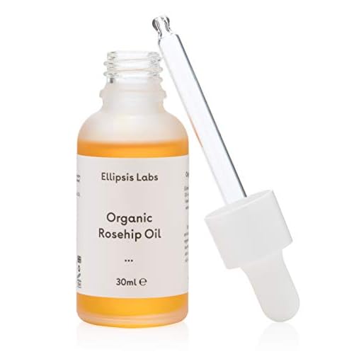 Organic Rosehip Oil by Ellipsis Labs. 100% natural and organic moisturizing oil, works against dry skin conditions for improved skin barrier function. 30ml/1fl.oz