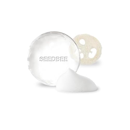 SEEDBEE Dew Face Wash Soap Bar, Moisturizing & Calming Facial Soap, Morning & Night Skincare Routine, Use After Makeup Removal, For Dry & Combination Skin Type, Vegan, Biodegradable, 100g/3.52 oz