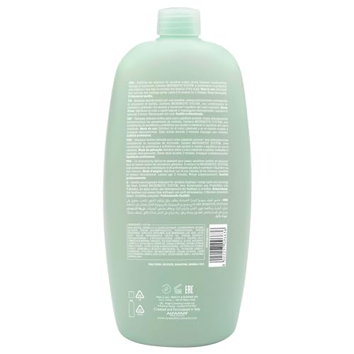 Alfaparf Milano Semi Di Lino Scalp Relief Low Shampoo for Sensitive Skin - Sulfate Free Shampoo - Soothes, Brings Comfort and Hydrates - Itch Relief - Professional Salon Quality