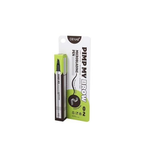 Pimp My Brow Microblading Eyebrow Pen ? 4-Fork Tip, Waterproof, Long-Lasting, Natural Hair-Like Strokes, 3 Shades Dark Brown, 6ML/0.21 OZ(pack of 1)