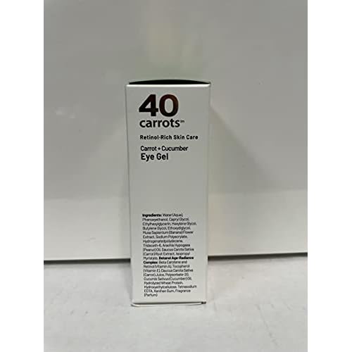 40 Carrots Carrot & Cucumber Eye Gel with Retinol for All Skin Types - Smooths Fine Lines & Reduces Wrinkles, Crow's Feet, Dark Circles, Under Eye Bags | Paraben Free (0.5 fl oz)