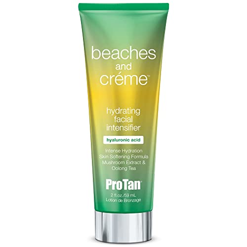 Pro Tan Beaches & Crme Facial Intensifier 2 oz - Deep Skin Tone, Fragrance Free, Antioxidant, Moisturizing, Improves Skin Tone and Radiance, Natural-Looking Tan