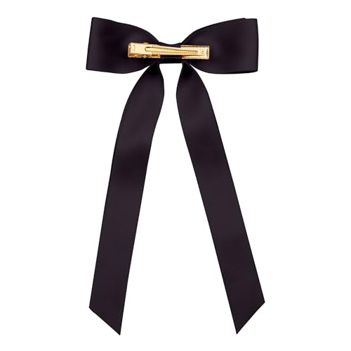 Lilly Pulitzer Hair Bow for Women with Gold Logo, Clip In Hair Accessories for Adults, Black