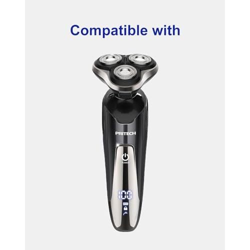 Electric Razor Blades Replacement for Pritech Electric Shaver rsm-1505 Replacement Heads, 3 Replacement Blades(Blades Only), 2 Cleaning Brush