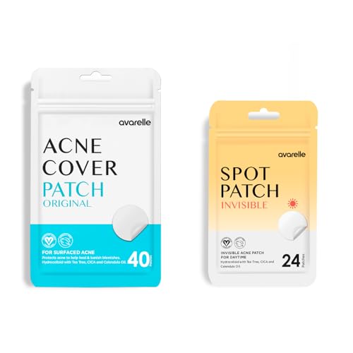 AVARELLE Hide-and-remove Kit Pimple Patches | Hydrocolloid Acne Patches for Blemishes and Zit for Face, Vegan, Cruelty Free