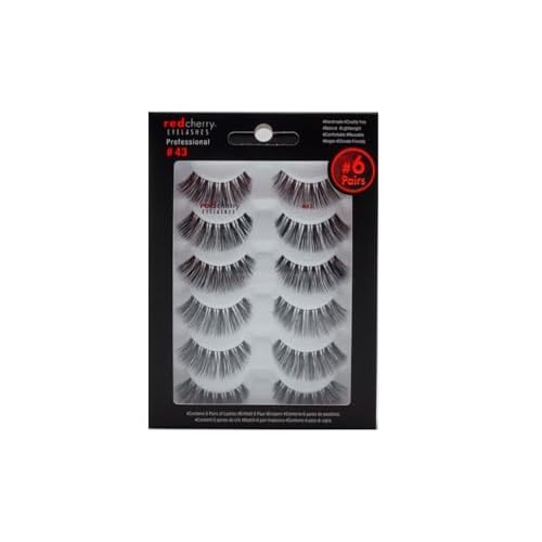 Red Cherry False Eyelashes #43 Professional - 6 Pairs