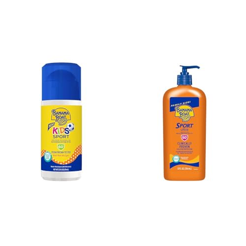 Banana Boat Kids Sport Sunscreen Roll On SPF 60, 2.5oz and Banana Boat Sport Ultra Sunscreen Lotion SPF 50, 12oz
