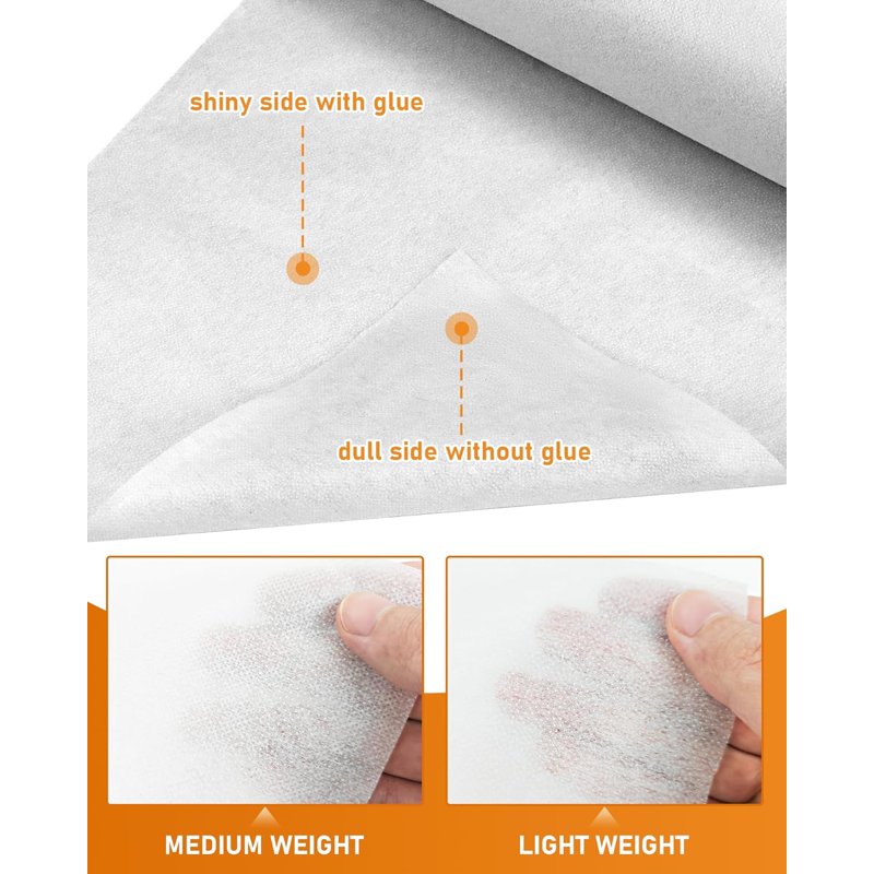 Medium Weight White Fusible Interfacing Roll 11.6 x 30 Yards for Sewing & Crafts