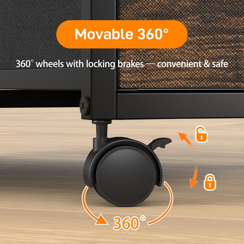 Mobile Under-Desk Filing Cabinet with Shelves & Lockable Drawers