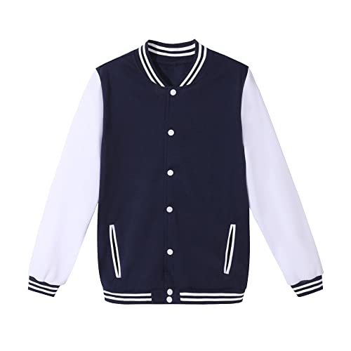 Mowbeat Women Baseball Jacket Varsity Uniform Unisex Adult Long Sleeve Casual Loose Cardigan Men's Track Jacket