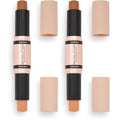 Revolution Beauty London, Fast Base Contour Stick, Dual Ended, Sculpts & Defines Face, Lightweight, Blendable, Dark, 2 X 0.15 Oz (Pack of 2)