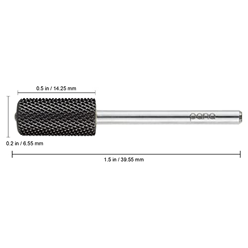 USA PANA Professional 3/32" Shank Size - Crystal Top Small or Large Barrel Carbide Bit - Nail Drill Bit for Dremel Machine - (Large Barrel, Fine Grit, Black)