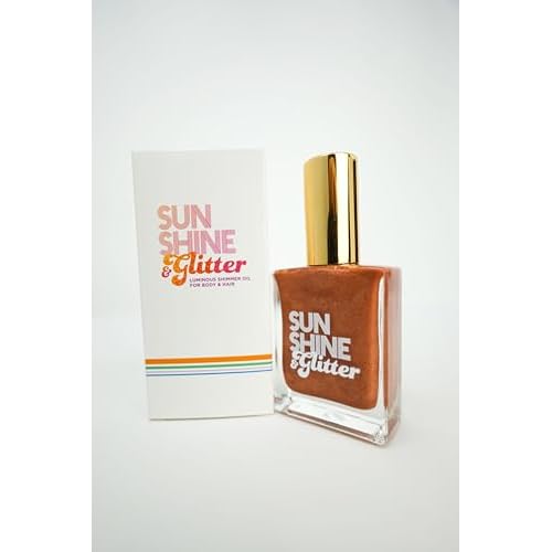 Sunshine & Glitter Shimmer Spray Oil ? Bronze Goddess ? Hair & Body Mist Hydrating Lightweight, Fast-Absorbing Glitter Oil ?Vegan, Beach Glow, Festival Ready, Glow Getter, Woman, Girls, Beauty,Tanning