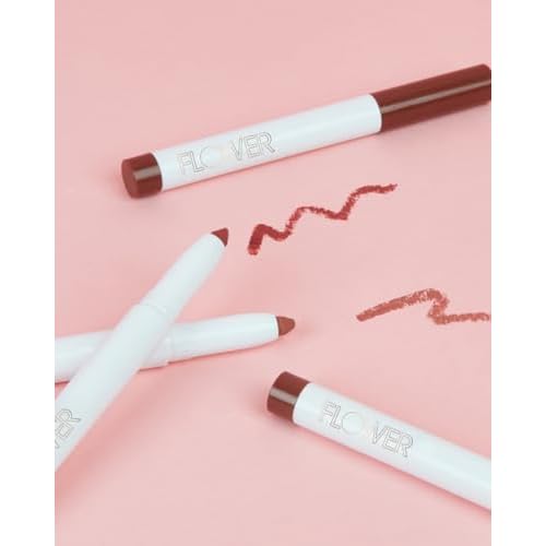 FLOWER BEAUTY By Drew Barrymore Scribble Stick Lip Liner + Eyeliner - Smooth Application + Blendable - 2-in-1 Lip + Eye Liner (Sherbert)