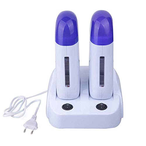 Nynelly Portable Double Depilatory Roll on Wax Warmer with Heater Base for Women Men Hair leg, Armpit, Bikini