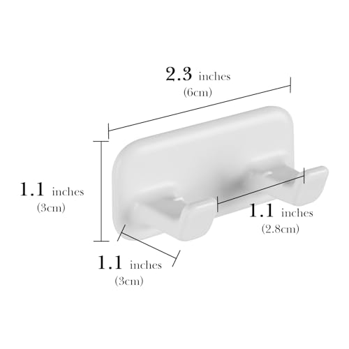 Linkidea 2 Pack Razor Holder with Self-Adhesive, Shower Hook for Razor, Bathroom Organizer for Shaver, Robe, Towel, Loofah, Compatible with Gillette Fusion 5 Power, Sensor 3(White)
