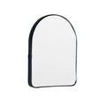 Funly mee Arched Wall Mirror, Wall-Mounted Plastic Mirror, for Bathroom and Vanity (Black, 11.8 x 15.8)