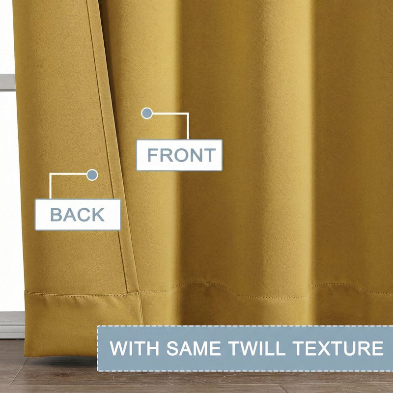 Blackout Curtain Set 2 Panels Thermal Insulated Room Darkening Drapes