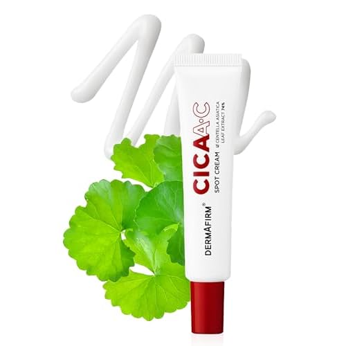DERMAFIRM Cica AC Spot Cream - Centella Asiatica Hydrating Cream for Face - Age Defying Korean Beauty Acne Care Niacinamide Zit Face Moisturizer for Dry Sensitive Skin 0.53 oz