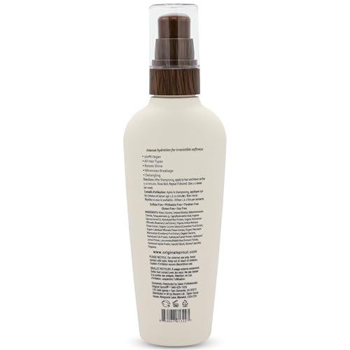 Original Sprout Luscious Island Hair Masque, Hydrating Rinse-Out Conditioning Hair Mask for Dry, Damaged Locks with Jojoba Protein & Argan Oil, Vegan & Cruelty-Free, Tropical Citrus Scent, 3 fl oz