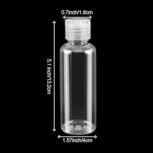 40 Pack 4oz Plastic Squeeze Bottles with Top Flip Cap, Clear Travel Bottles for Toiletries, Empty Refillable Squeeze Containers for Shampoo, Lotion, Travel Accessories
