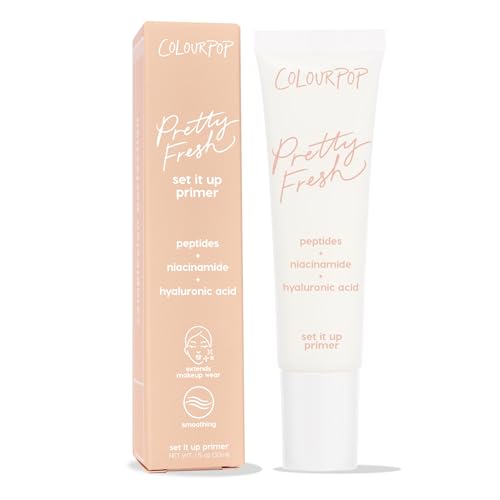 ColourPop Pretty Fresh Airbrush Makeup Primer - Hydrating, Gel-Cream Face Primer & Pore Minimizer with Peptides, Niacinamide & Hyaluronic Acid - Vegan & Cruelty-Free - Set It Up (1 Fl Oz)