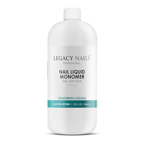 Legacy Nails Professional NAIL LIQUID MONOMER - MMA-Free, Acetone-Free, Low Odor Formula, Compatible with All Acrylic, Perfect for Nail Extensions, Sculpting & Overlays - 946ml / 32 FL.oz.