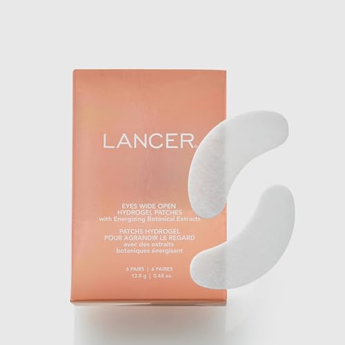 Lancer Skincare Hydrogel Under Eye Patches with Energizing Botanical Extracts, Gel Eye Patches for Under Eye Revitalization (12 Patches)