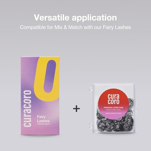 Curacoro Fairy Volume Lash Extensions 3D - 0.7mm Thickness CC Curl 8mm-15mm Length, Premium Matte Black Individual Eyelashes Tray, Professional Supplies Use