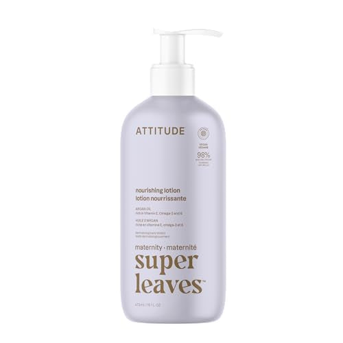 ATTITUDE Pregnancy Nourishing Body Lotion, EWG Verified, Dermatologically Tested, Plant and Mineral-Based, Vegan Maternity Products, Argan Oil, 16 Fl Oz
