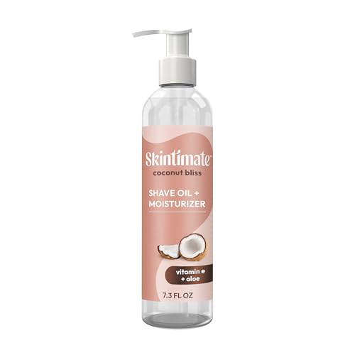 Skintimate 2-in-1 Shave Oil & Moisturizer, Coconut Bliss, 7.3oz | Shaving Oil, After Shave for Women Bikini Area Moisturizer with Vitamin E and Aloe, Shaving Cream Alternative, 7.3 fl oz, (Pack of 2)