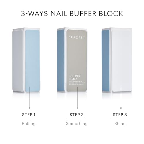 SEACRET Minerals From the Dead Sea Luxury Hand and Nail Care Spa Bundle - Mud Bar Soap (4.4 oz), Cuticle Oil (20 mL), Nail Buffing Block (Pack of 2) - 3-Piece Set