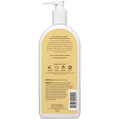 Burt's Bees Cocoa and Cupuacu Butters Body Lotion, 12 Ounce (Pack of 3)