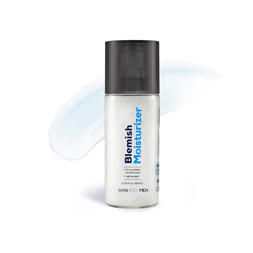 Hanhoo Men¡¯s Blemish Moisturizer, 2.02 Fl. Oz., with Bamboo, Hyaluronic Acid, and Green Tea, Non-greasy Daily Facial Moisturizer, Post-Shave Care, For Acne-Prone Skin, Korean Skincare
