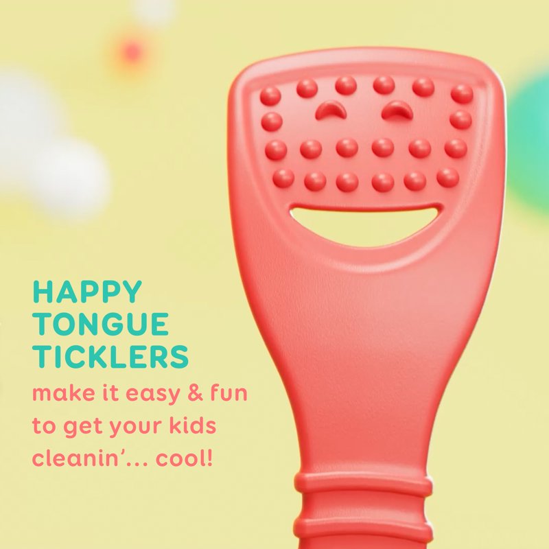 Children's Tongue Cleaner - Disposable Kids Oral Hygiene Scraper, Recycled Plastic, 28 Count
