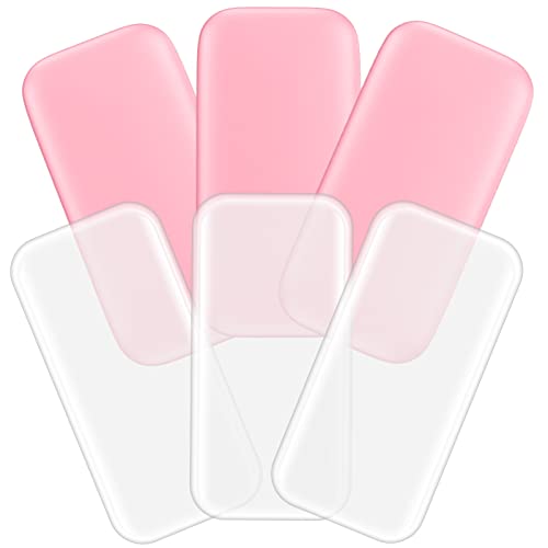 6PCS Silicone False Eyelash Holder Pads for Eyelash Extensions Loose Lash, Reusable Eyelash Extensions Tools, Transparent and Pink