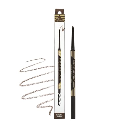 EBIN NEW YORK Micro Brow Pencil Natural Brown ? Fine Tip Brow Pencil with Smooth Application & Built-In Blending Brush