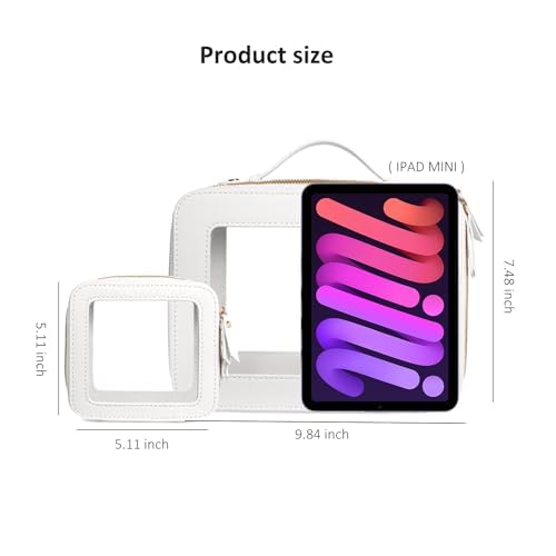 LETGO Clear Makeup Bags Set - TSA Approved Toiletry Bags with Zipper, Makeup Organizer for Carry-on Travel Essentials, Car Essentials Bags for Women & Men (Mini+Large White)