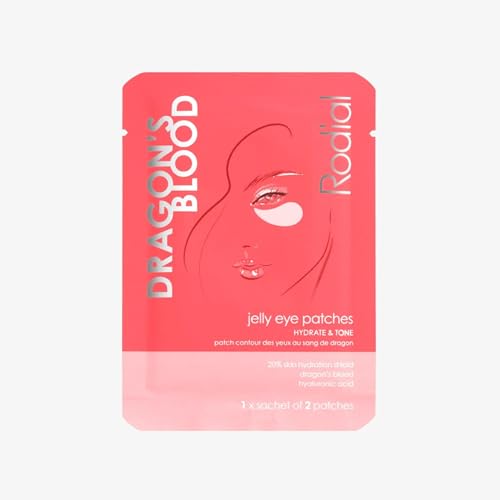 Rodial Dragon¡¯s Blood Jelly Eye Patches (4 Sachets), Hydrating Under-Eye Patches for Firmness & Elasticity, with Hyaluronic Acid & Dragon¡¯s Blood, Makeup Prep
