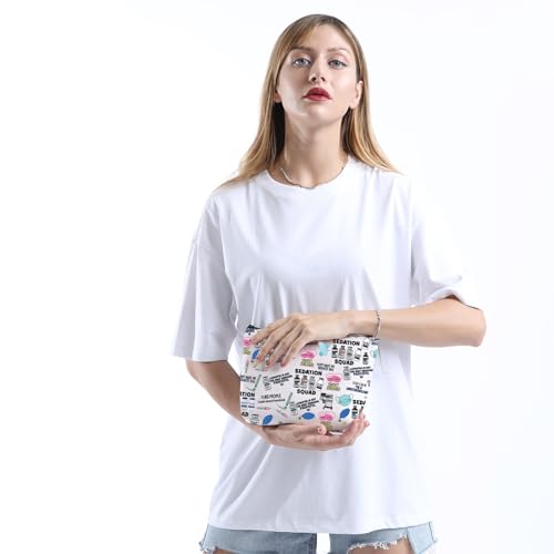 XYANFA Anesthesia Makeup Bag Anesthesiologist Gift Anesthesia Tech Week Gift Technician Gift Anesthetist Nurse Doctor Cosmetic Bag (I LIKE PEOPLE)