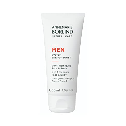 ANNEMARIE B?RLIND - MEN SYSTEM ENERGY BOOST 2-in-1 Cleanser Face & Body - energizing & refreshing facial & body skin care, with organic juniper extract, vegan, 6.76 Fl. Oz.
