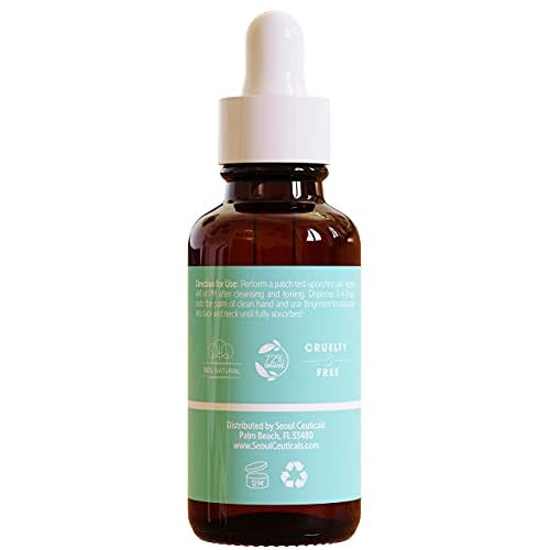 SeoulCeuticals Korean Skin Care Ginseng Serum - K Beauty Skincare with Green Tea + Centella + Royal Jelly - Cruelty Free & Organic for Dewy Glow 1oz (Pack of 2)