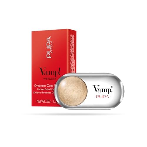 Pupa Milano Vamp! Wet and Dry Baked Eyeshadow - 201 Champagne Gold For Women 0.35 oz Eye Shadow