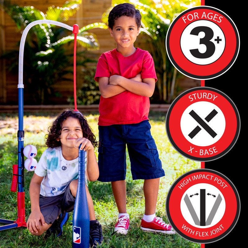 Kids Grow-with-Me Baseball Batting Tee Set for Tee Ball & Softball Practice